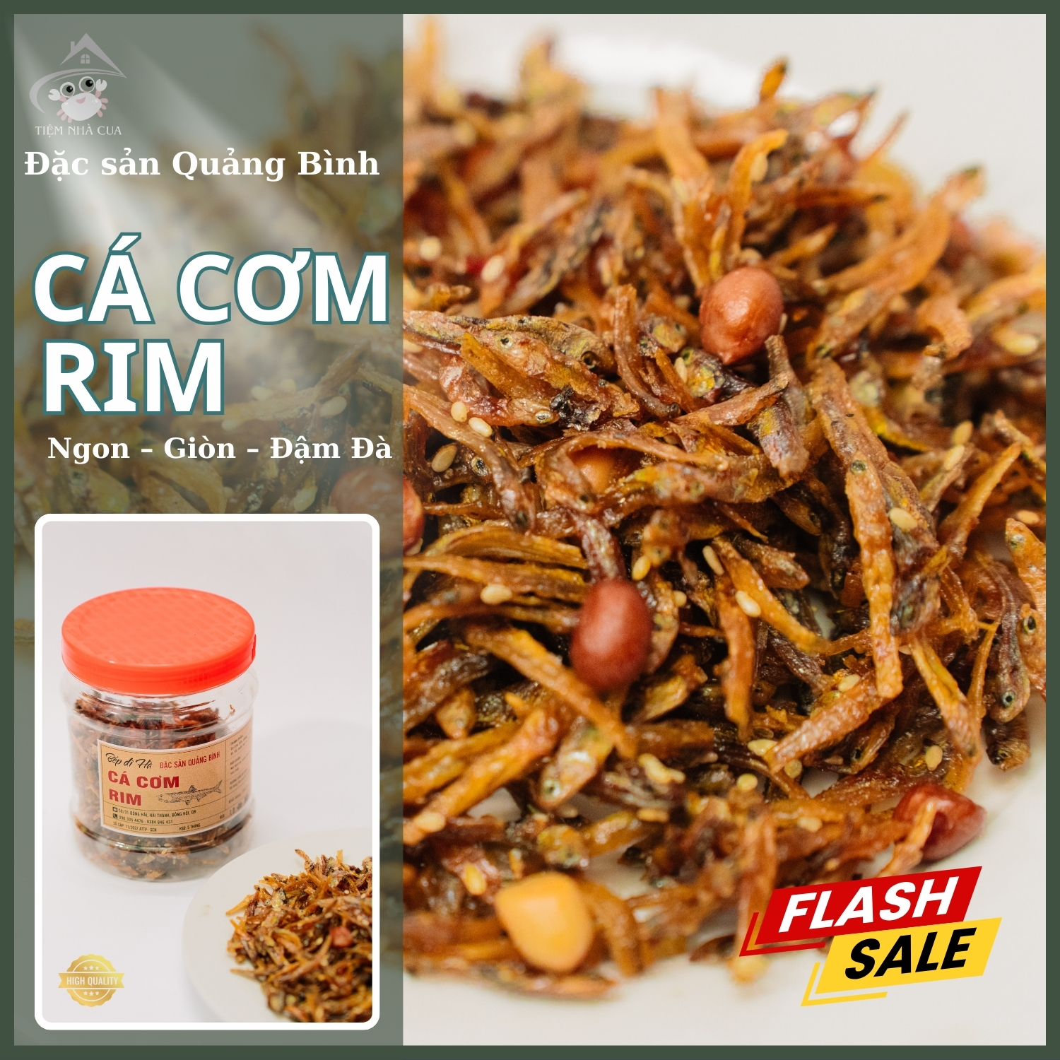 cá cơm rim đặc sản quảng bình tiệm nhà cua